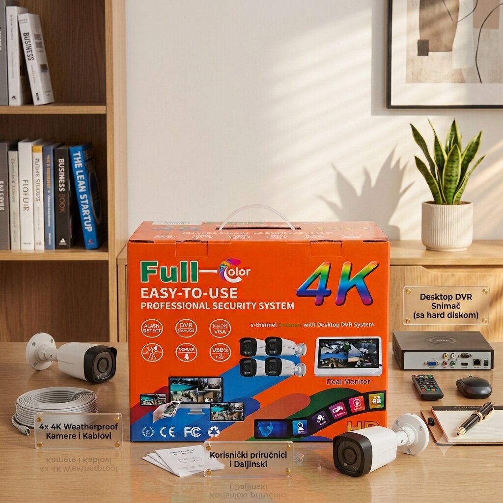 Profesionalni 4K komplet za video nadzor sa 4 kamere
